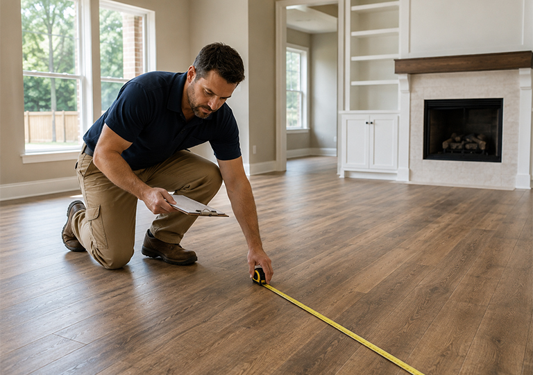 Hardwood, laminate, luxury vinyl plank, tile, and carpet flooring samples on display in Granbury, TX